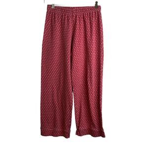 Roller Rabbit Womens Pajama Pants XS Red Hearts Pink Pull On Elastic Lounge Soft